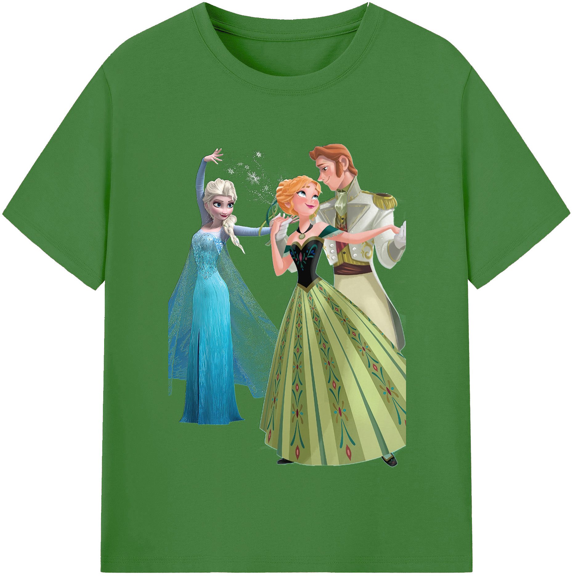 （画像用） アナと雪の女王 アンナ エルサ Frozen Anna Elsa レディースカジュアルプリントTシャツ（綿100％）